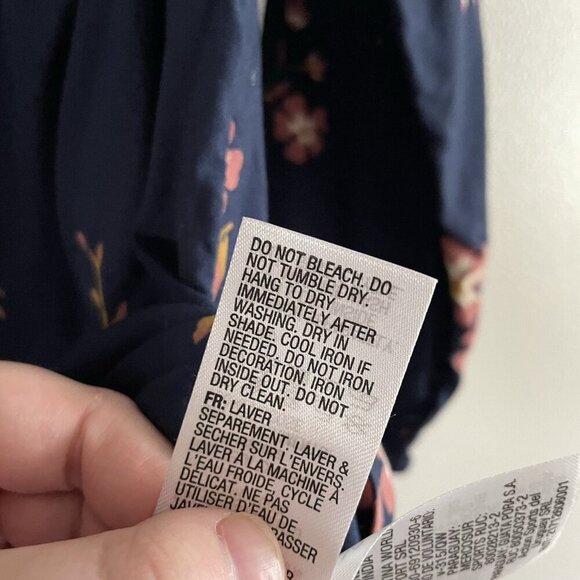 Roxy Women 8 Navy Floral Boho Beach Paradise Eyes Halter Off The Shoulder Top - Picture 14 of 15